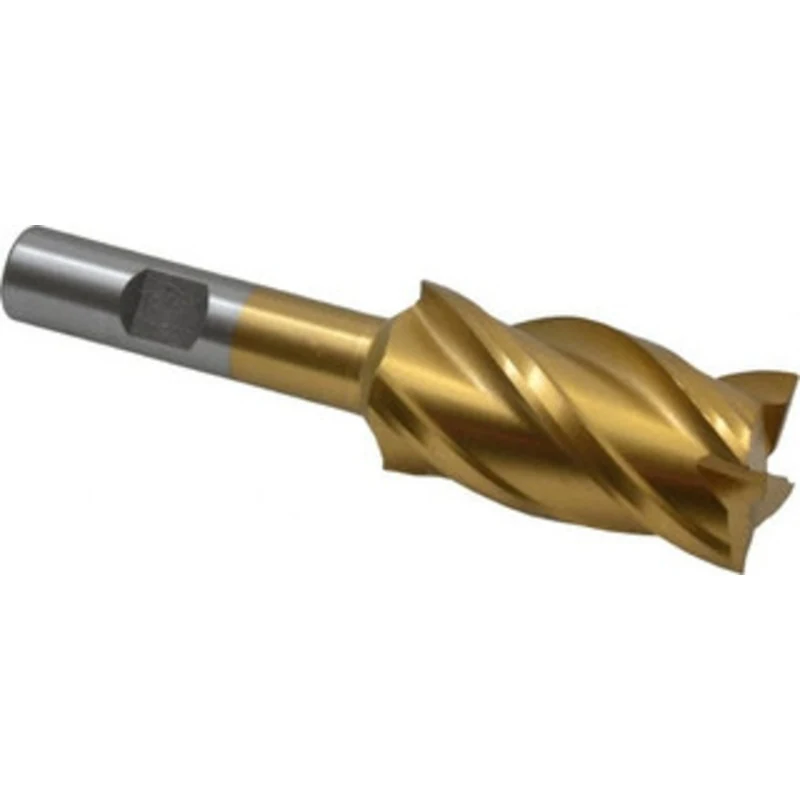 Value Collection 1, 1-7/8 LOC, 1/2 Shank Diam, 4 OAL, 4 Flute, High Speed Steel Square End Mill Single End, TiN Finis...